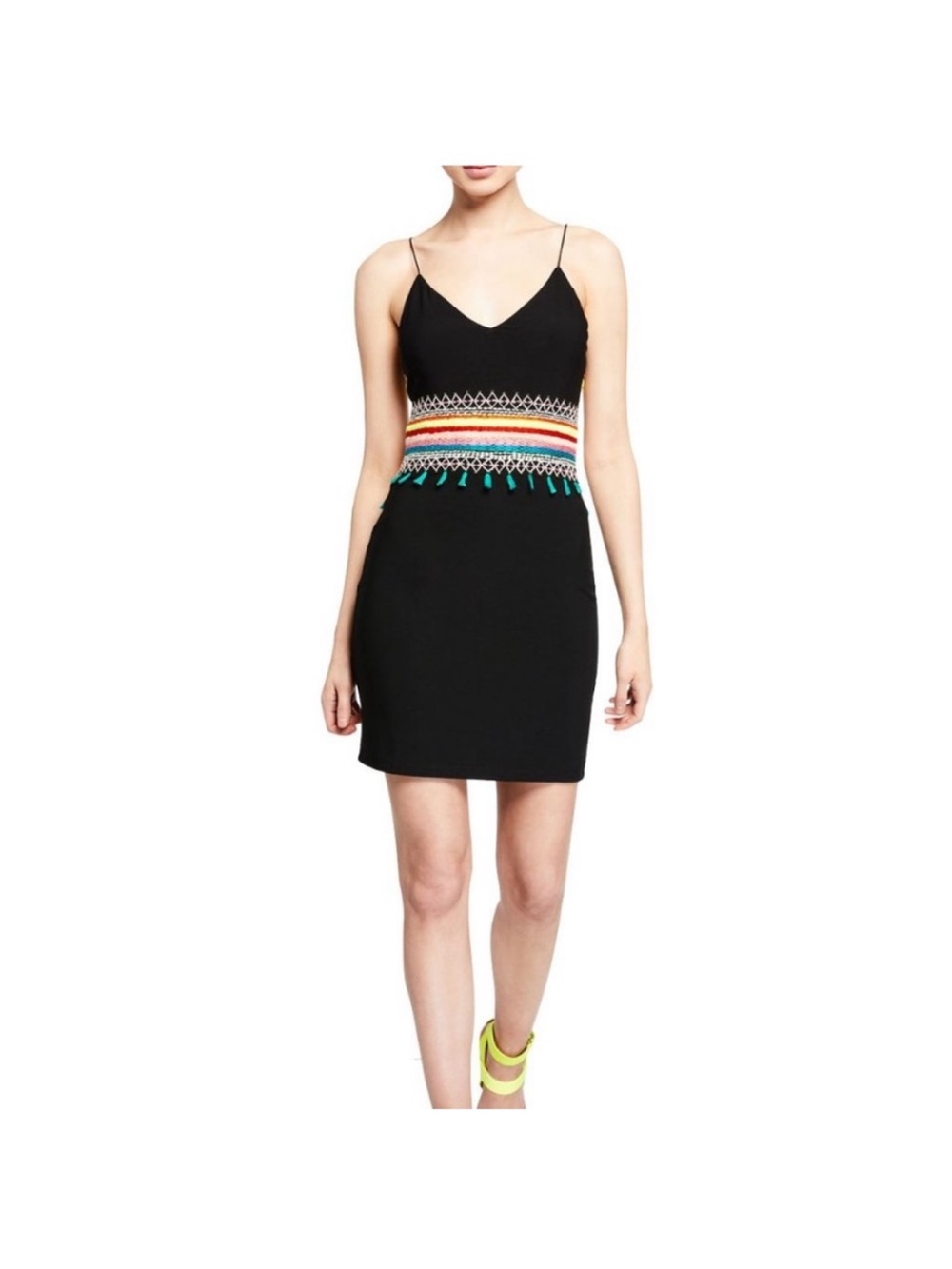 MY26 Alice + Olivia Loralee Black Sheath Mini Dress